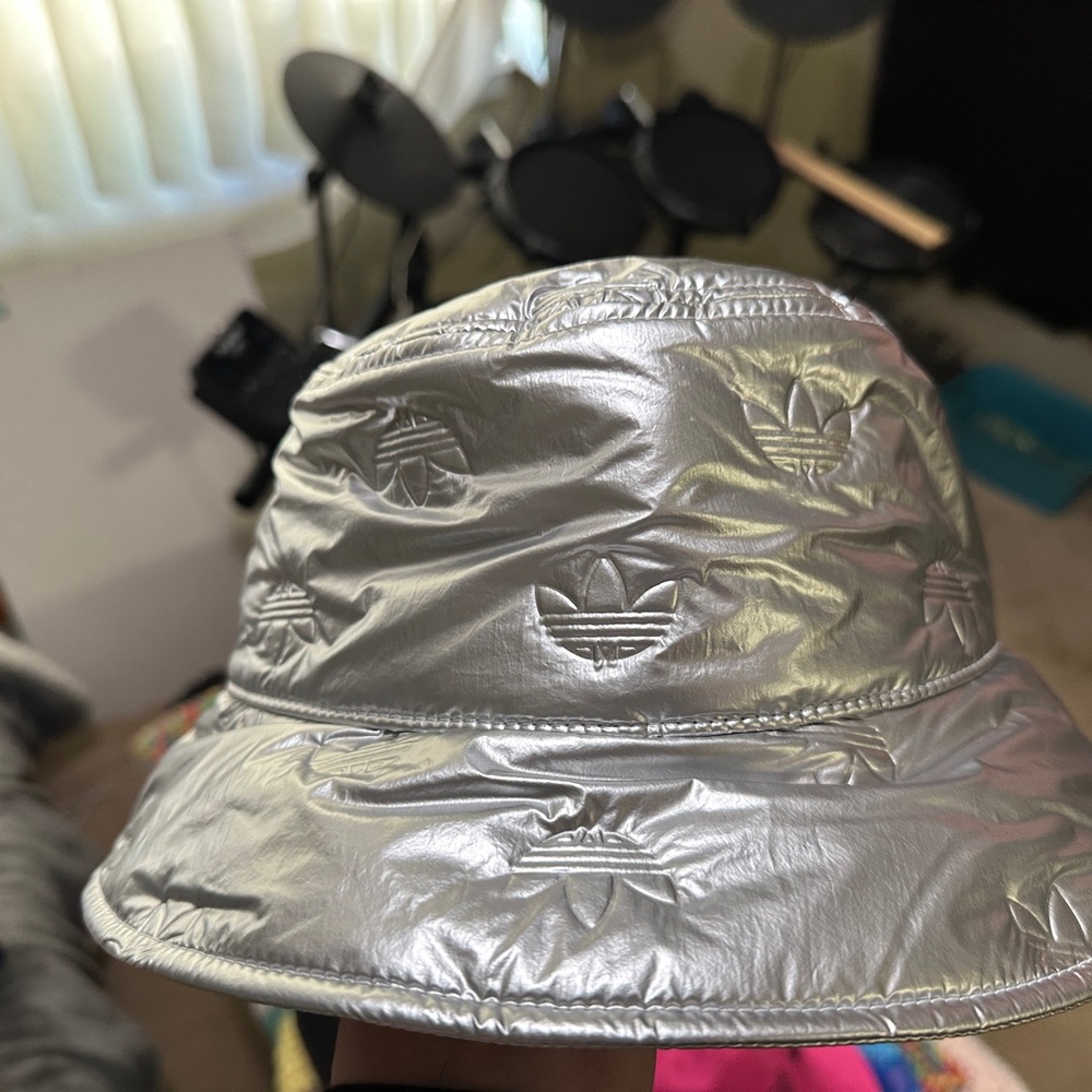 Adidas Metallic Silver Bucket Hat